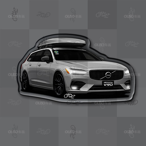 沃尔沃VOLVOV90瓦罐旅行车冰箱贴