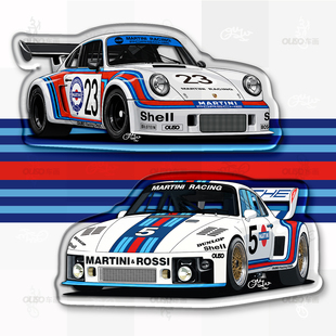 保时捷PORSCHE 911 Carrera RSR 935 MARTINI 拉花亚克力冰箱贴