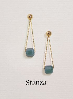 Stanza一滴耳环14K金 新中式耳饰女2026翡翠爆款高级感小众设计感