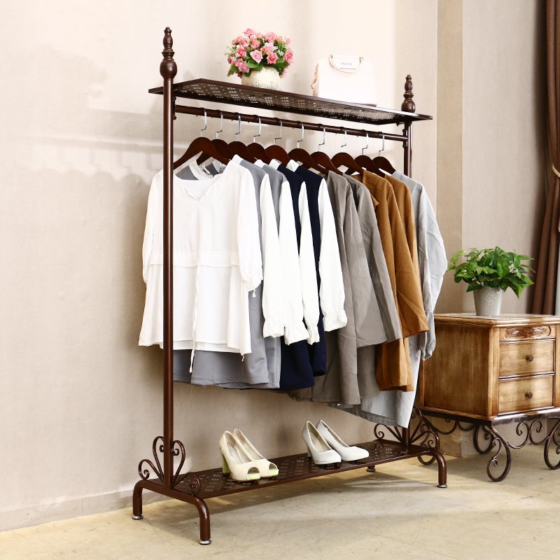 衣架落地卧室衣帽架置物架家用室内简易衣杆多功能收纳挂衣服架子