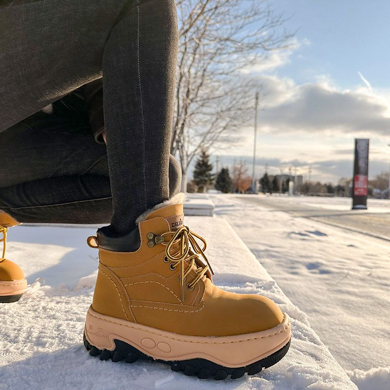 一体女靴加绒羊毛皮毛雪地东北