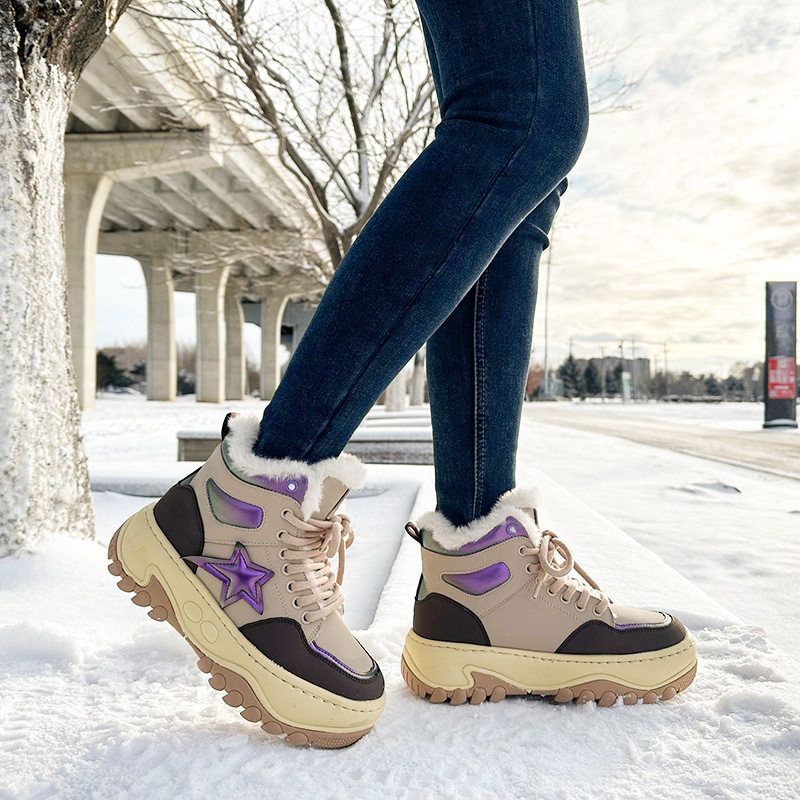 绒鞋棉鞋防滑保暖2024高帮靴女