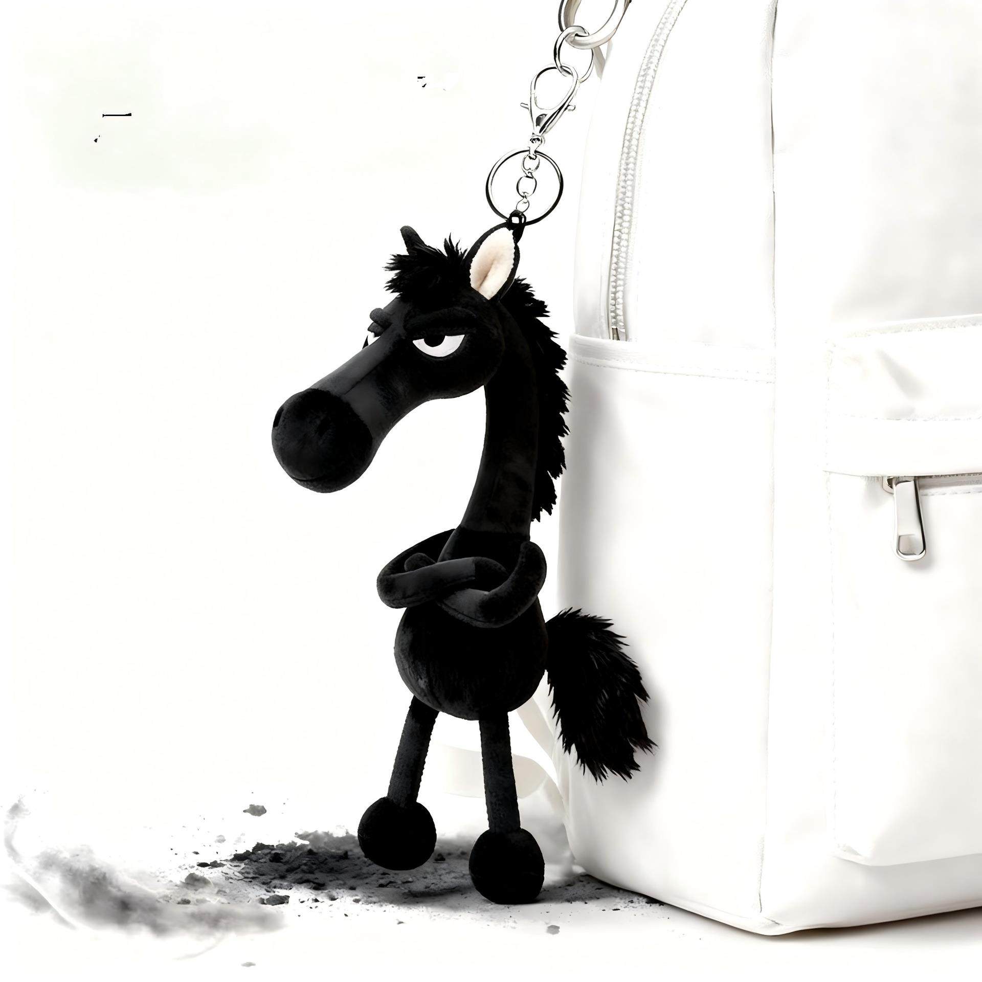 2026年生肖马年吉祥物小马玩偶天选高冷黑马娃包包挂件公仔钥匙扣,居家布艺,靠垫/抱枕,淘宝优惠券,粉丝福利购,淘宝优惠卷