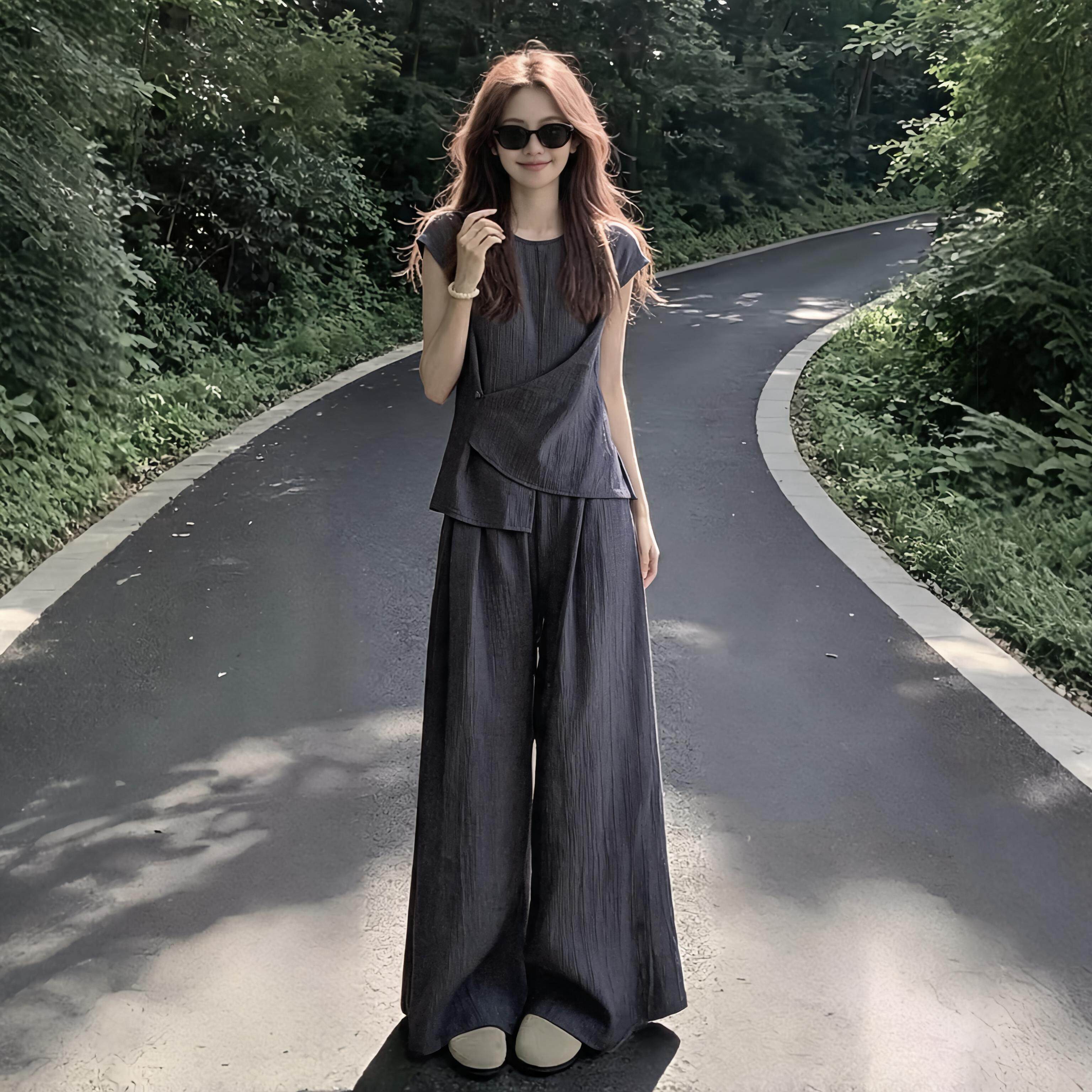 夏装穿搭一整套女大尺码