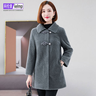 羊剪绒大衣女2025冬新中长款原创小个子海宁羔羊毛毛颗粒皮草外套