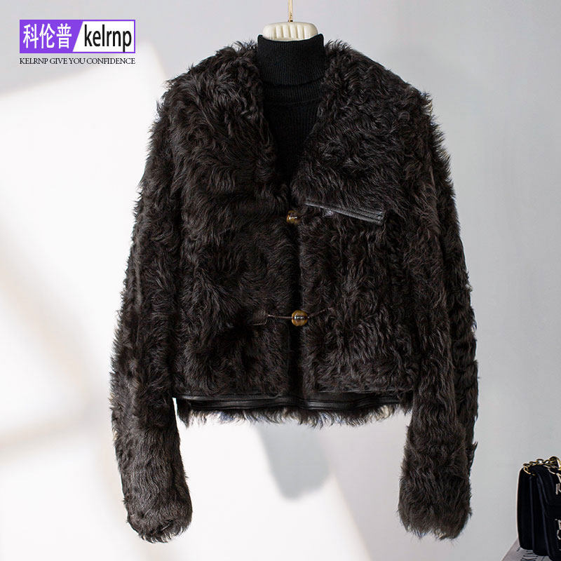 羊皮毛一体外套女2025冬时尚翻领托斯卡纳羔羊毛羊剪绒真皮草大衣,女装/女士精品,皮草,淘宝优惠券,粉丝福利购,淘宝优惠卷