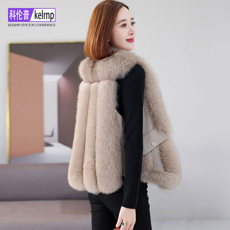 狐狸毛毛马甲女背心2025秋冬显瘦拼接绵羊皮真整皮草坎肩外套大衣