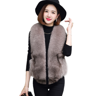 真狐狸毛皮草马甲女2025秋冬新款修身小个子进口整皮背心大衣外套