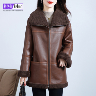 羊皮毛一体外套女2025冬新中长款高端羔羊毛羊剪绒真皮衣皮草大衣