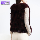 纯狐狸毛毛马甲女真毛背心2025秋冬新头奢华OL进口整皮草外套大衣