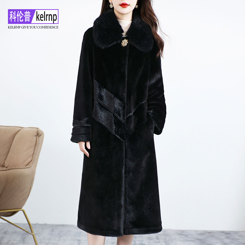 设计感仿貂水毛毛环保皮草外套