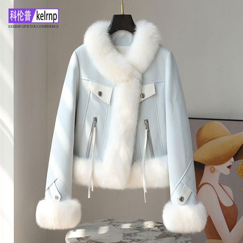 小个子保暖狐狸毛领鹅绒羽绒外套