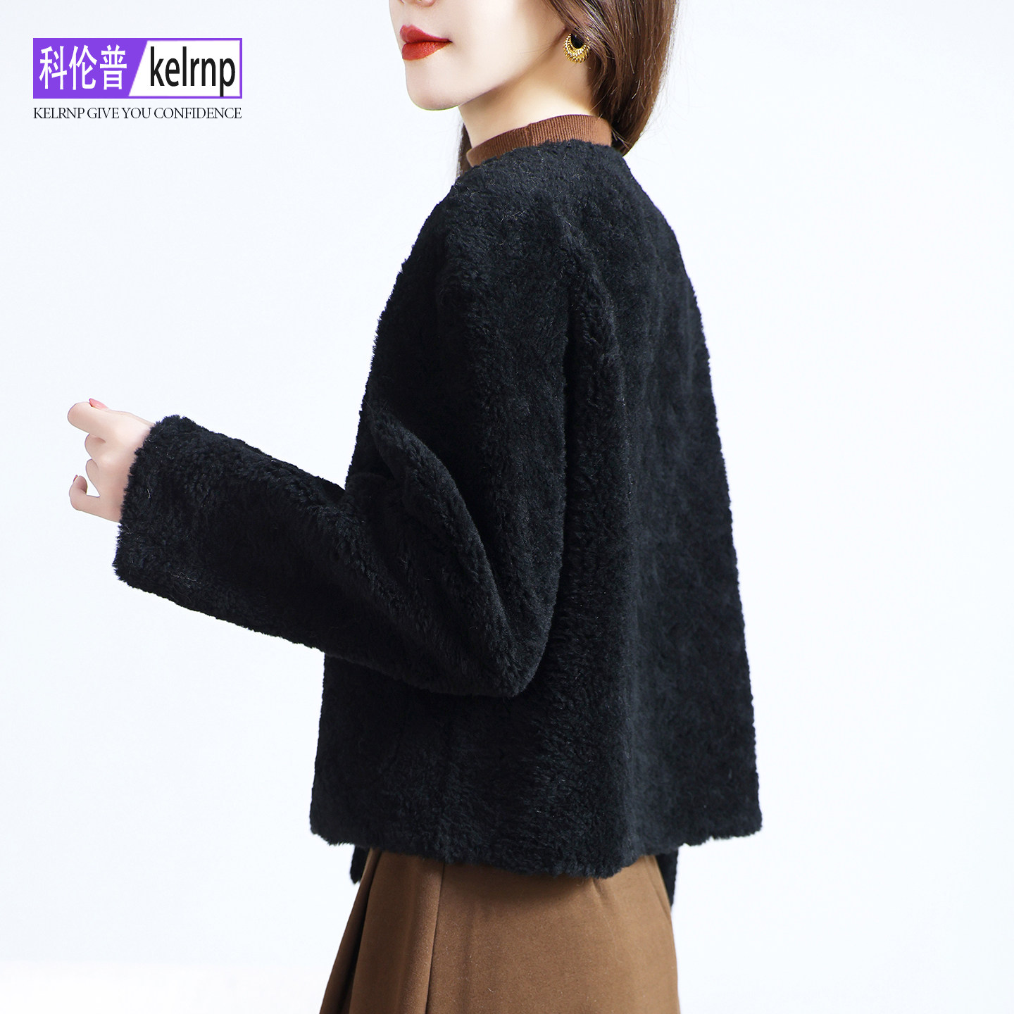 羊剪绒大衣女2025冬新短款小个子洋气质海宁羔羊毛毛颗粒皮草外套,女装/女士精品,皮草,淘宝优惠券,粉丝福利购,淘宝优惠卷