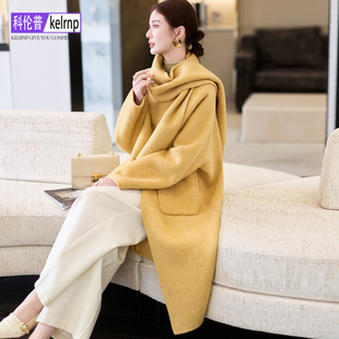 双面山羊绒大衣女2025秋冬新中长款国风洋气质呢子超细羊毛呢外套