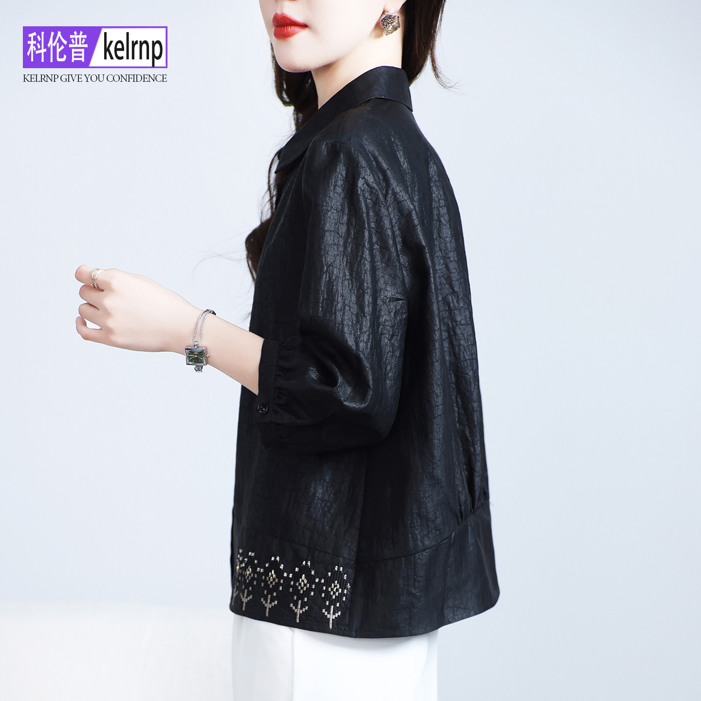 真丝短外套女2026春秋新复古香云纱龟裂纹棒球服桑蚕丝绸夹克开衫