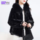 进口天鹅绒水貂毛大衣女2025新显瘦遮肚原创狐狸毛领拼貂皮草外套