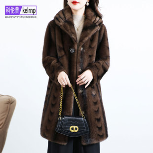 高档金貂绒大衣女2025冬新中长款显瘦妈妈仿水貂毛毛环保皮草外套