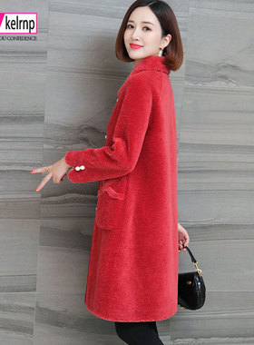 颗粒羊毛皮草外套女2025清仓冬中长款时尚优雅名媛海宁羊剪绒大衣