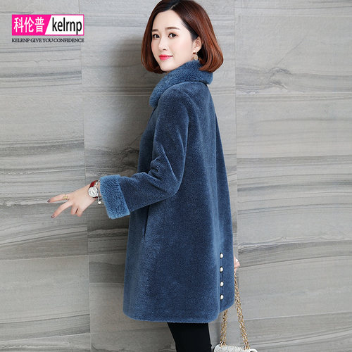 女新款中长款皮草外套羊剪绒大衣