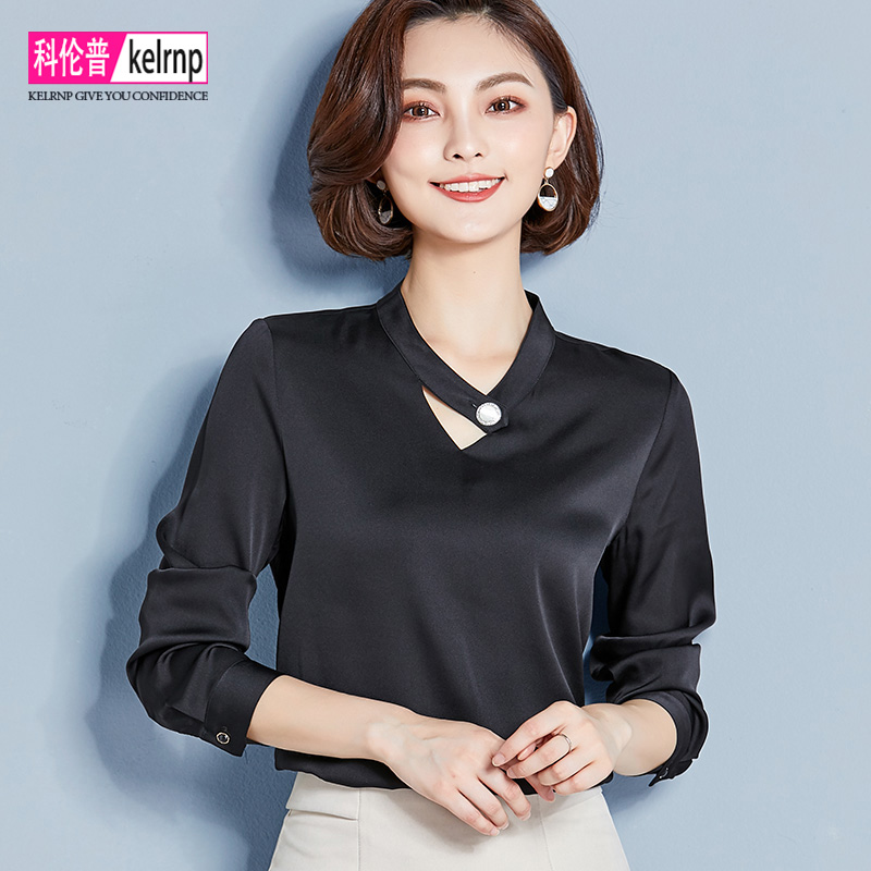 重磅杭州真丝上衣秋装女2026新款长袖时尚名媛韩版OL桑蚕丝衬衫潮