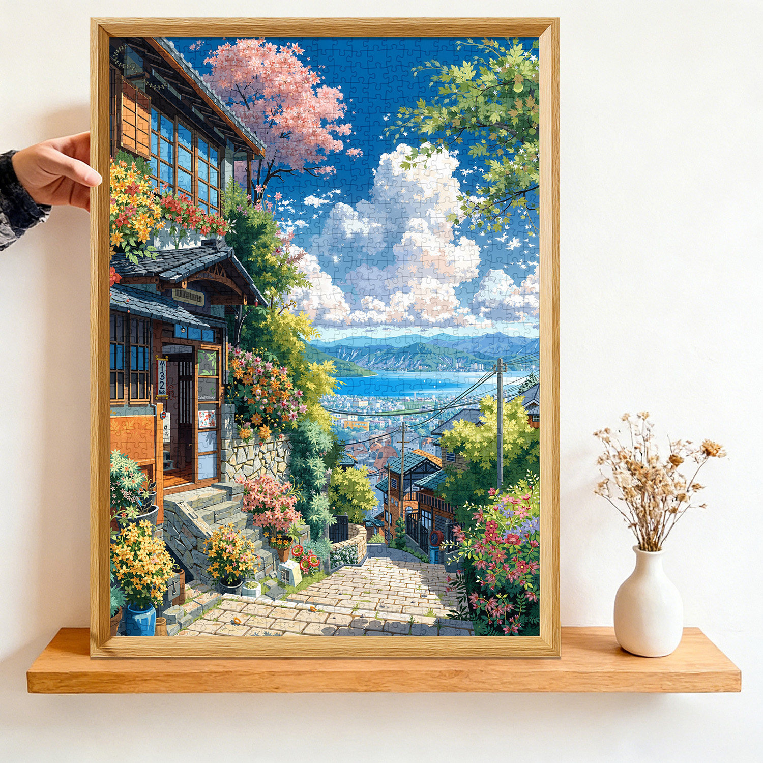 大型成人1000片拼图带相框高级感减压治愈系风景挂画宫崎骏的春天