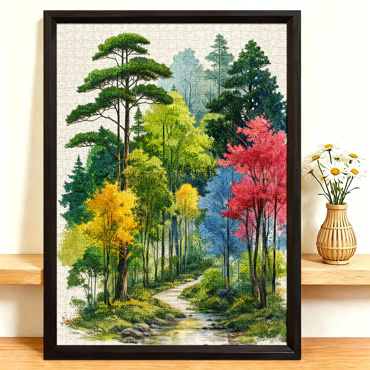 拼图1000片高端蓝卡带相框