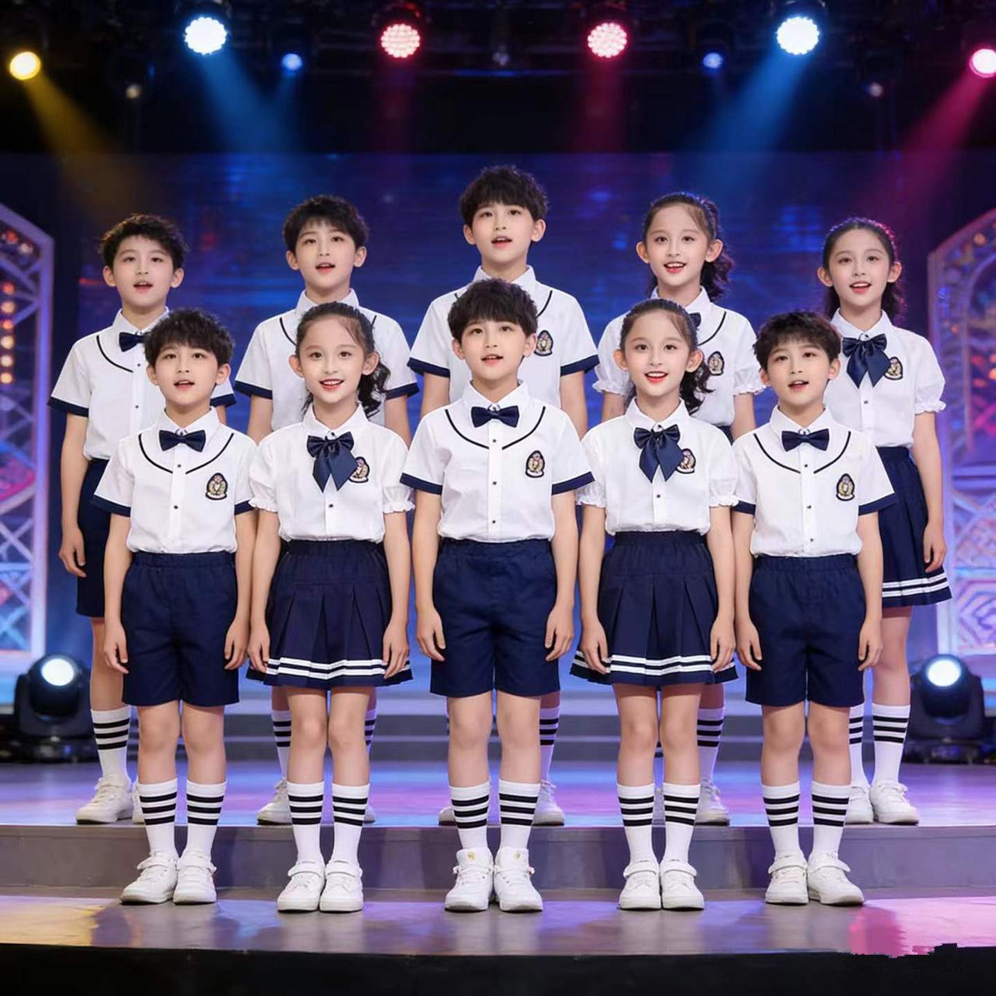六一儿童演出服小学生诗歌朗诵合唱服幼儿园园服英伦风毕业照服装