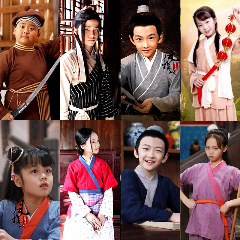 影视古装小戏骨武林外传儿童同款白展堂郭芙蓉小侠客群演演出服装