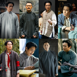 影视装民国棉麻男士古装大浪淘沙保剑锋陈独秀同款长衫长袍相声服