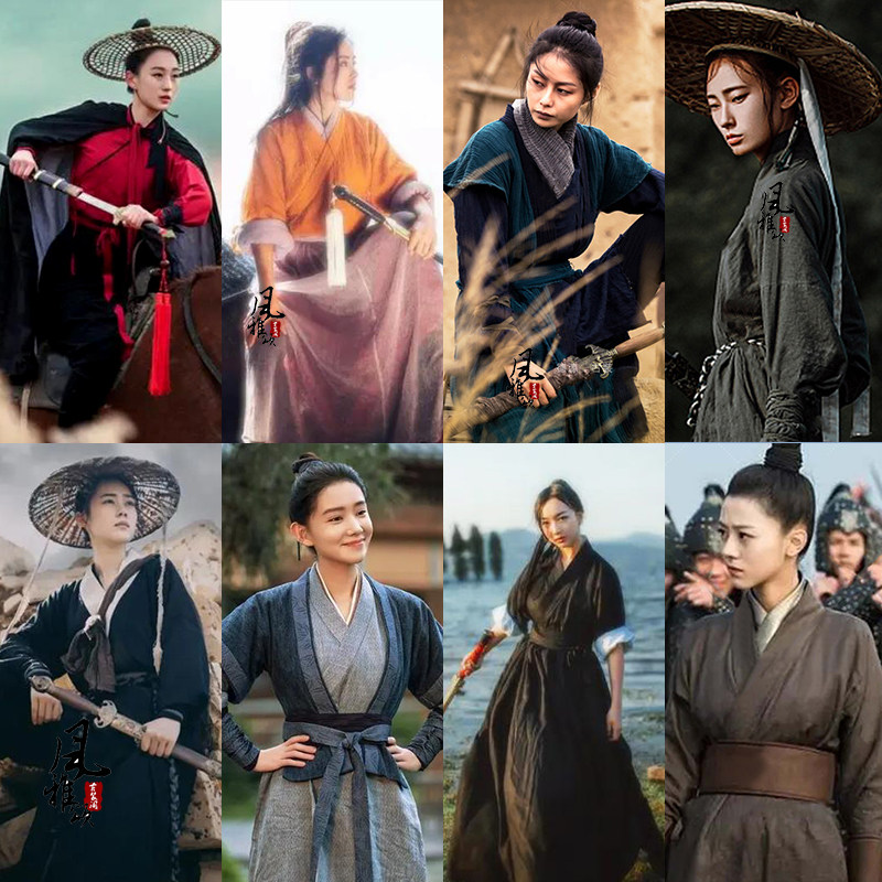 唐朝魏晋影视古装宋朝女侠女汉服侠客剑客服飘逸写真棉麻演出服装