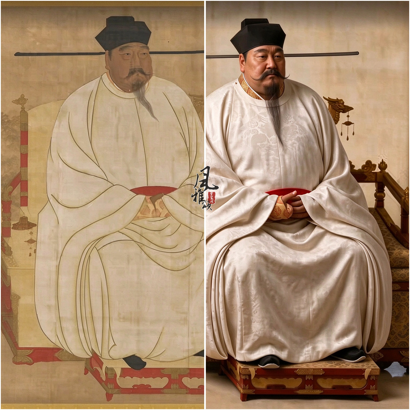 宋太祖赵匡胤宋代帝王公服复原汉服古画像同款摄影大袖朝服演出服