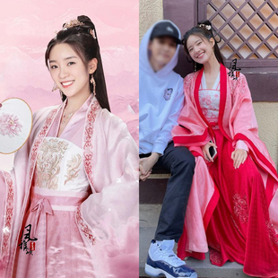 古裝 影視國子監(jiān)來了個(gè)女弟子同款 女齊胸襦裙仙女漢服繡花舞蹈服
