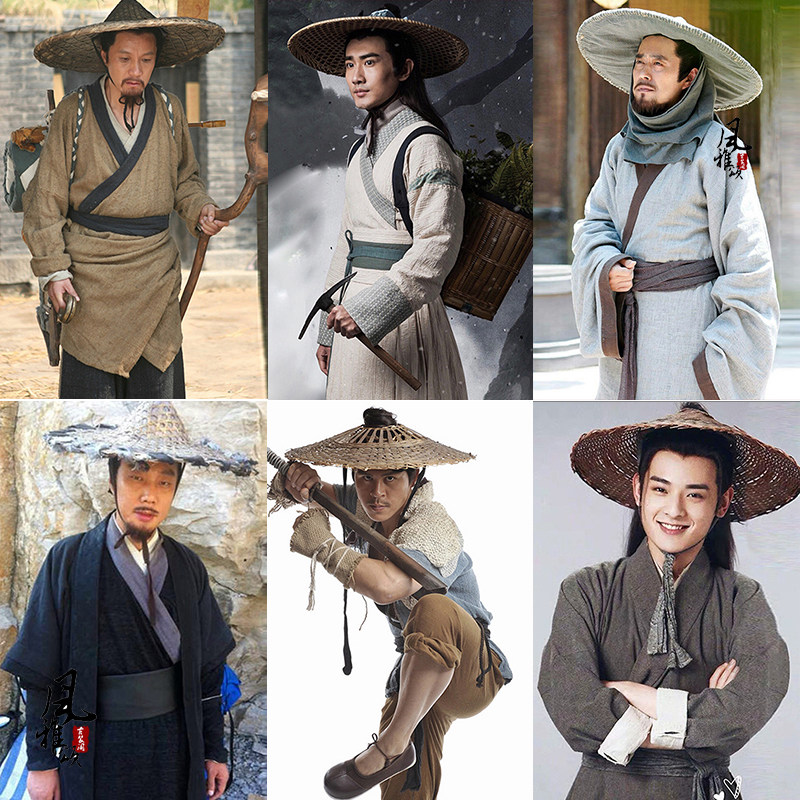 侠客古风影视古装渔夫男汉服武侠公子服侠客宋朝剑客棉麻服演出服