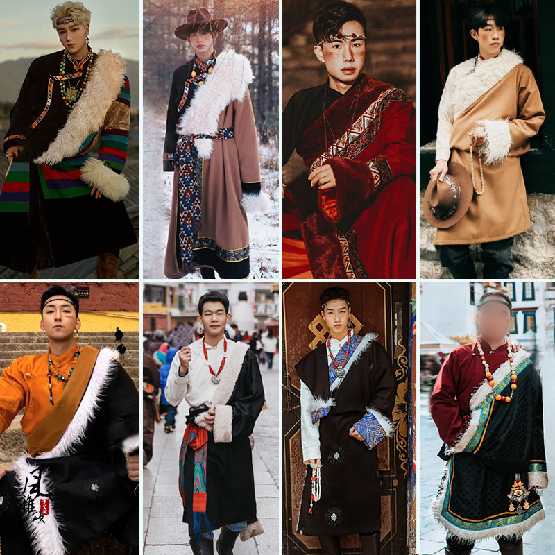 新款藏族扎西男士西藏藏服民族风写真大理西藏旅拍摄影艺术写真服