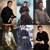 影视老中医民国陈国宝同款 长袍马褂掌柜写真演出服 长衫 古装 老爷装