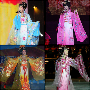 李玉刚贵妃醉酒同款古装唐风汉服反串舞蹈服长广袖绣花演出服摆裙