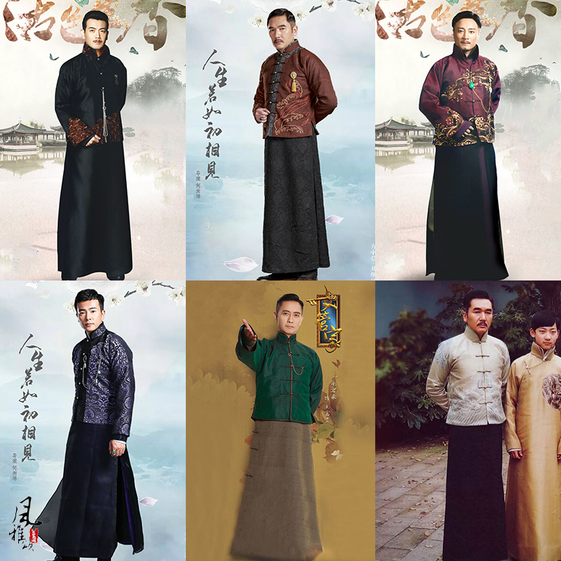 民国男士绣花演出服影视古装
