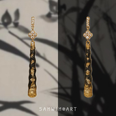 国风复古纯银耳钉耳环通勤耳饰耳夹 新中式 山印集手绘 青玉案