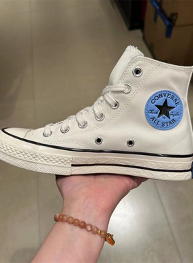 CONVERSE 1970S 匡威白色浮雕刺绣花卉笑脸高帮休闲帆布鞋A04487c