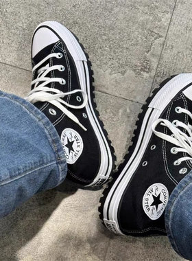 正品匡威CONVERSE ALLSTAR 男女厚爪增高休闲运动帆布鞋 A06776C