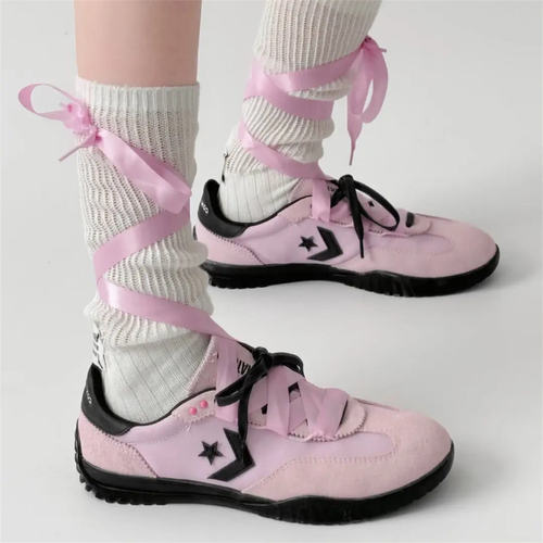 CONVERSE RunStar Trainer匡威黑粉拼色芭蕾风复古德训鞋 A19726C