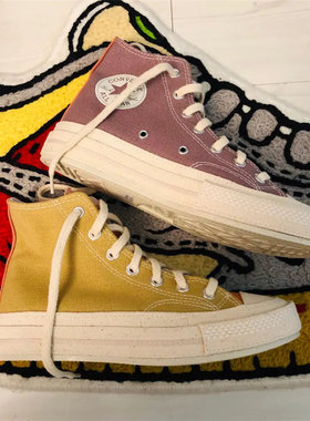CONVERSE 1970S RENEW 匡威环保拼接棉麻卡其棕帆布鞋 167767C