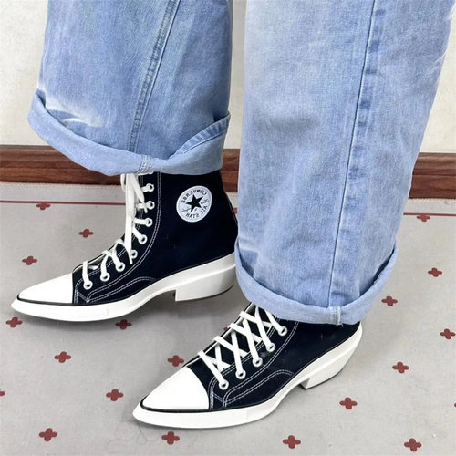 CONVERSE Chuck 70 匡威增高尖头复古黑色高跟帆布鞋 A13016C
