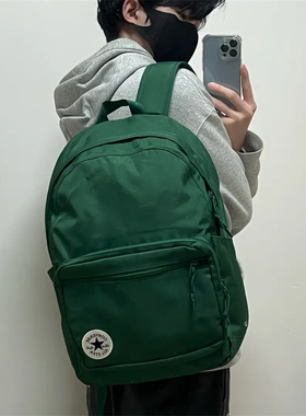 CONVERSE匡威GO2绿色聚酯纤维双肩包 中号学生运动书包UA5796-F8G