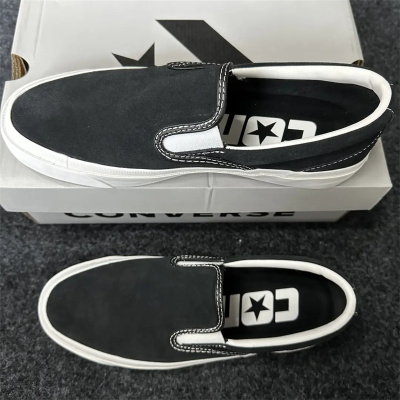 CONVERSE ONESTAR CC匡威黑色经典款牛皮革一脚蹬帆布鞋 160545C