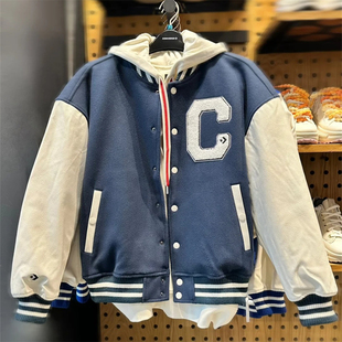 CONVERSE匡威立领运动夹克大C刺绣保暖棒球服外套 A01 10027241