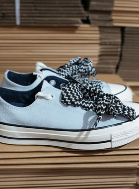 CONVERSE匡威1970S三星标天蓝色麂皮老花鞋带低帮帆布鞋A10413c