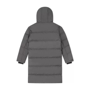 Converse匡威冬季灰色简约长款连帽鸭绒羽绒服过冬10026916-A01