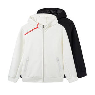 361度男士连帽开襟卫衣加绒新品2023冬季时尚361男子运动外套上衣