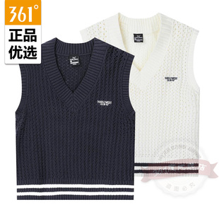 361度女士V领马甲针织背心新品2025秋春外搭无袖休闲衫562534804